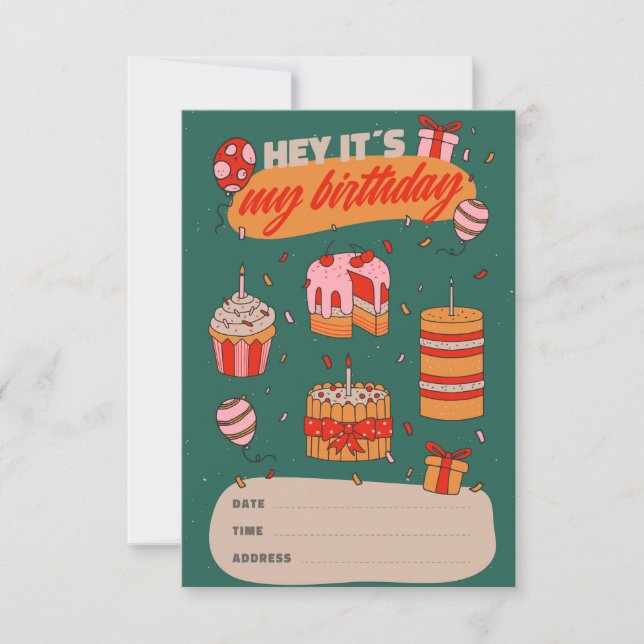 Hey C'est mon anniversaire, Invitation d'anniversa (Devant)