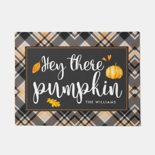 Hey Citrouille   Tapis de porte d'automne personna