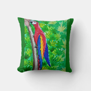 Hey, da ist ein Scarlet-Ara in diesem Baum! Kissen