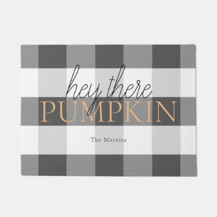 Hey da Pumpkin Black & White Buffalo Karo Fußmatte