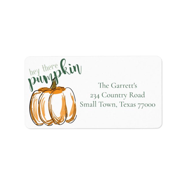 Hey Da Pumpkin Erntedank Personalisiert Adressaufkleber (Vorne)
