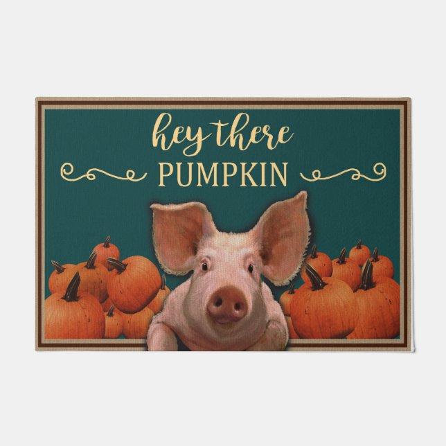 Hey da Pumpkin Mat, Animal Pumpkin Willkommen Fußmatte (Vorderseite)