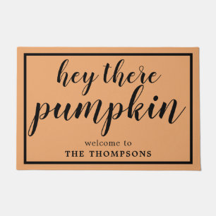 Hey da Pumpkin Orange Fall Trendy Door Mat Fußmatte