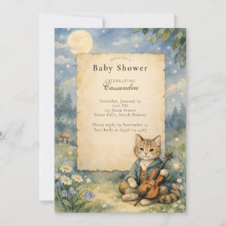 Hey Diddle Diddle Cat & Fiddle Baby Shower Einladung