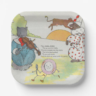 Hey Diddle Diddle die Katze und den Fiddle Rhyme Pappteller