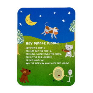 Hey Diddle Diddle Kinderreim-Magnet Magnet