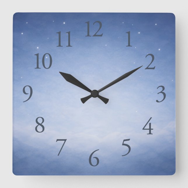 Hey Diddle Diddle Nachthimmel Kinderzimmer Wanduhr (Vorderseite)
