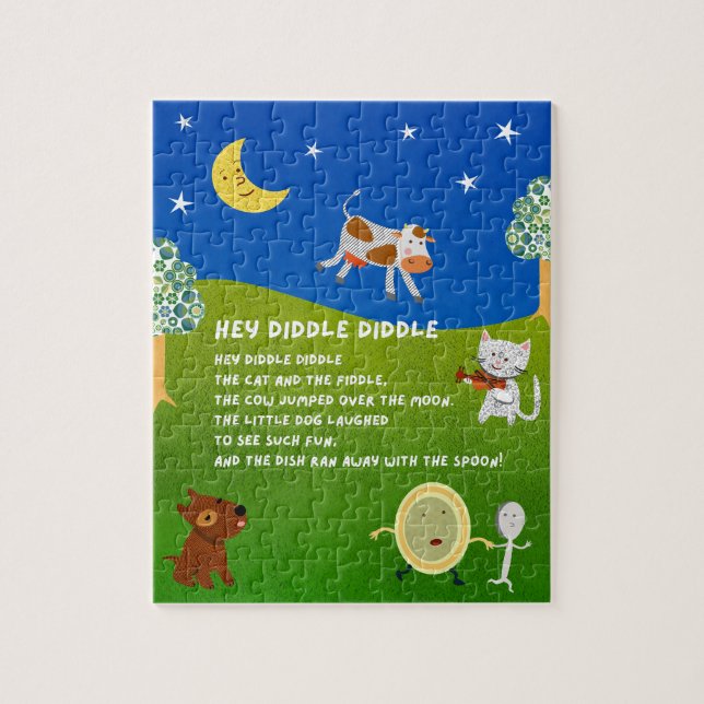 Hey Diddle Diddle Nursery Rhyme Puzzle (Vertikal)