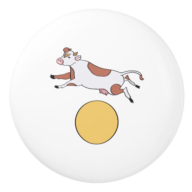 Hey Diddle Diddle über die Moon Kinderzimmer Dekor Keramikknauf (Vorderseite)