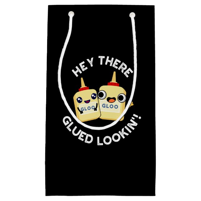 Hey, dort geklebte Blick Funny Liebe Pub Dark BG Kleine Geschenktüte (Vorderseite)