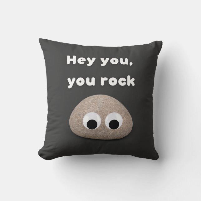 Hey du, du rock, rock mit googgen Augen kissen (Vorderseite)