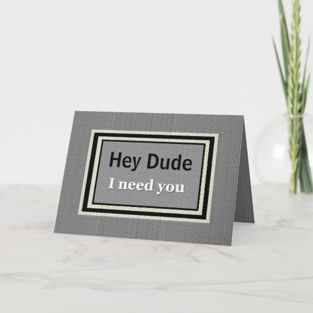 HEY DUDE Invitation de mariage pour garçon d'honne (Devant)
