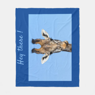 Hey, es lustiges Giraffe-Foto mit Text Fleecedecke