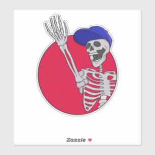 Hey Friends Cool und Funny Skeleton Aufkleber