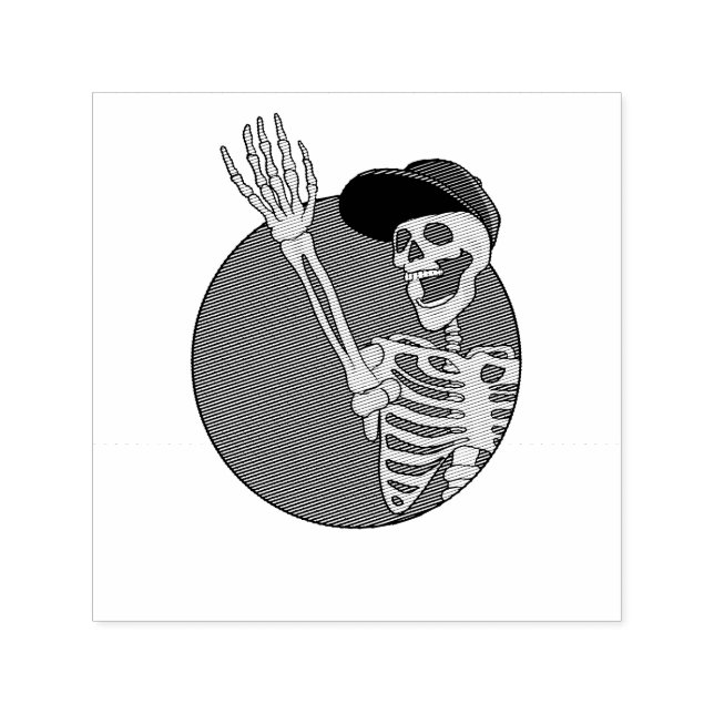 Hey Friends Cool und Funny Skeleton Permastempel (Design)