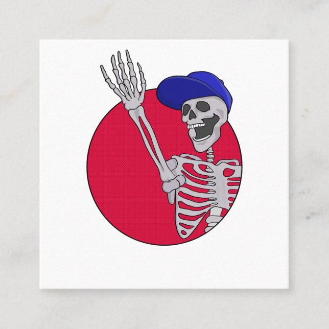 Hey Friends Cool und Funny Skeleton Quadratische Visitenkarte (Vorderseite)