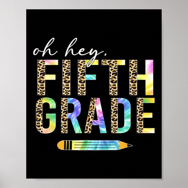 Hey, Fünfte Klasse zurück an die Schüler 5th Gra Poster (Vorne)