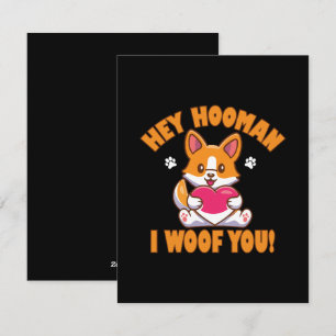 Hey Hooman I Woof You Feiertagskarte