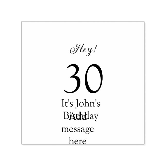 Hey it's 30th birthday green black bold letter nam permastempel (Design)