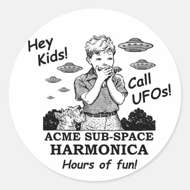 Hey Kinder! Ruf UFOs! Runder Aufkleber (Vorderseite)