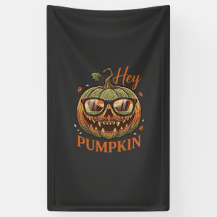 Hey Kürbis Halloween Jack Lantern Brille Schnurrba Banner
