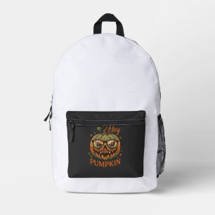 Hey Kürbis Halloween Kürbislaterne Brille Schnurrb Bedruckter Rucksack