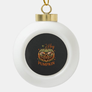 Hey Kürbis Halloween Kürbislaterne Brille Schnurrb Keramik Kugel-Ornament