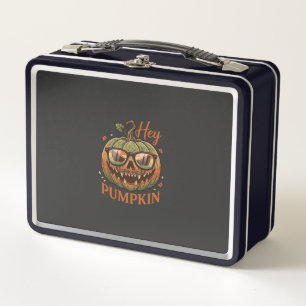 Hey Kürbis Halloween Kürbislaterne Brille Schnurrb Metall Brotdose