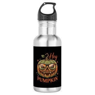 Hey Kürbis Halloween Kürbislaternen Brille Schnurr Edelstahlflasche