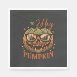 Hey Kürbis Halloween Kürbislaternen Brille Schnurr Serviette