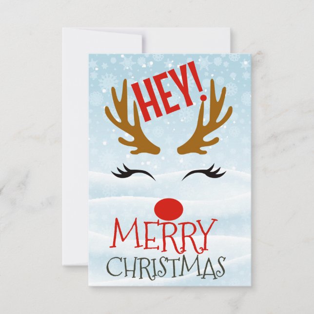 Hey! Merry Christmas  Dankeskarte (Vorderseite)