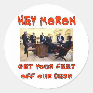 HEY MORON RUNDER AUFKLEBER