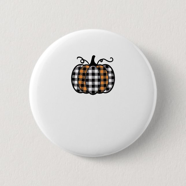 Hey Pumpkin Buffalo Kariert für Herbst Herbst Than Button (Vorderseite)