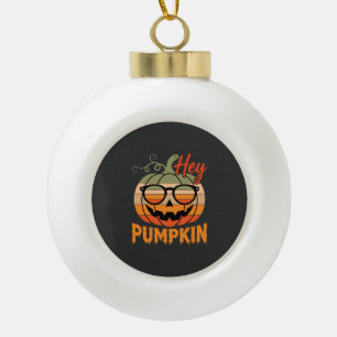 Hey Pumpkin Retro Halloween Sonnenbrille Keramik Kugel-Ornament