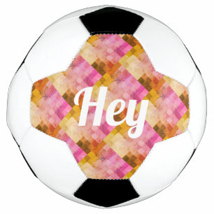Hey Rosa Wasserfarbe Geometrisches Muster Fußball