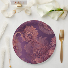 Hey Rosegold Floral AI art Pappteller