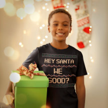 Hey Santa We gut? Ugly Christmas Shirt Fun