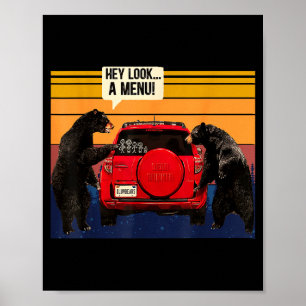 Hey, schau dir das Menü an Camng Camper, Retro Vin Poster
