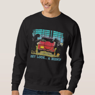 Hey Schau dir ein Menü Funny Bear Camping Retro Vi Sweatshirt