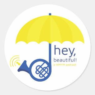 Hey schöne Logo-Aufkleber Runder Aufkleber