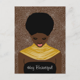 Hey schöne schwarze Frau mit einer Tribal-Nekklace Postkarte
