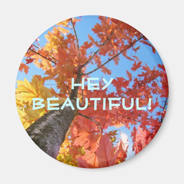 Hey Schönheit! Magnet Farbige Herbstbaumblätter (Vorne)