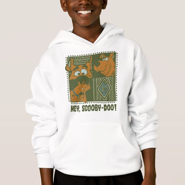 Hey Scooby-Doo Tribal Square Grafik Hoodie (Vorderseite)
