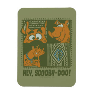 Hey Scooby-Doo Tribal Square Grafik Magnet