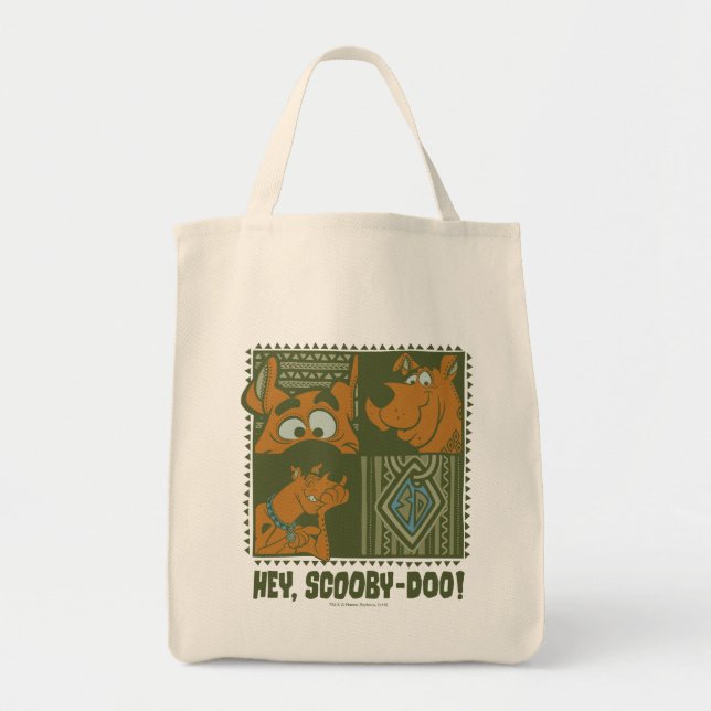 Hey Scooby-Doo Tribal Square Grafik Tragetasche (Vorne)