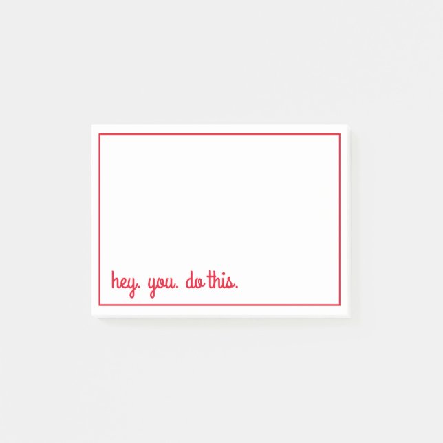 Hey. Sie. tun. Post-it Klebezettel (Vorderseite)