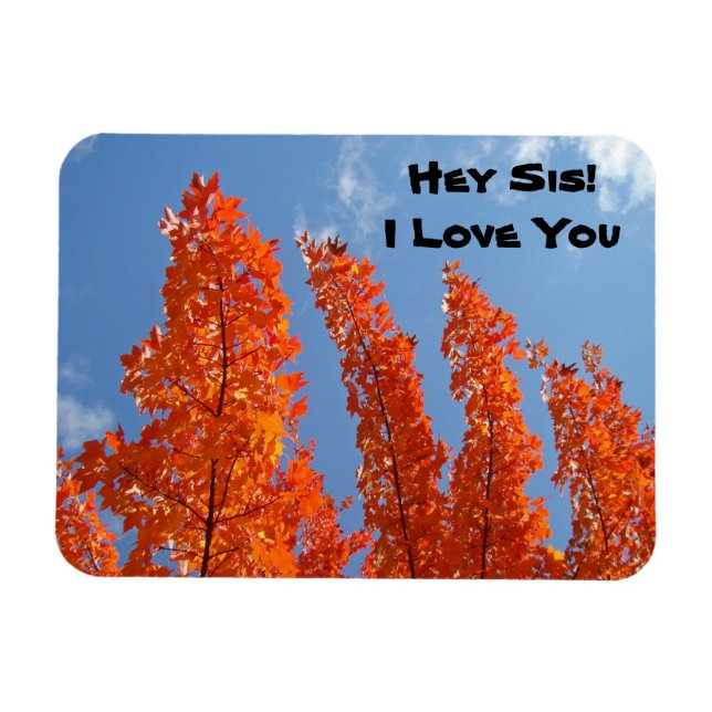 Hey Sis! I Liebe Sie flexible Magnete Herbstbaumen (Horizontal)