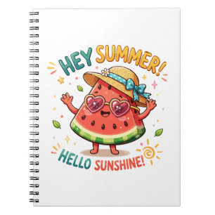 Hey Sommer Hallo Sonnenschein Wassermelone Notizblock