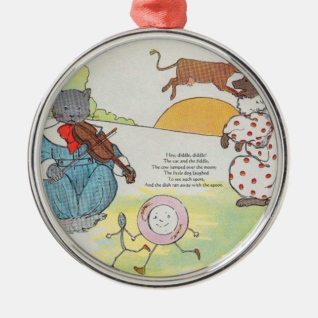 Hey, stecke ab! Die Katze und das Fiddle Ornament Aus Metall (Vorne)