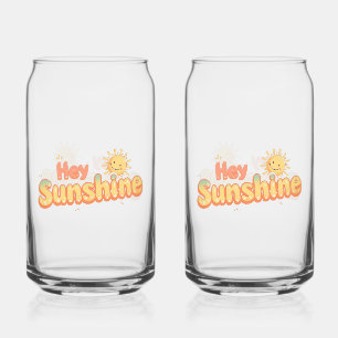 "Hey Sunshine" mit lächelndem Sonnensymbol Dosenglas